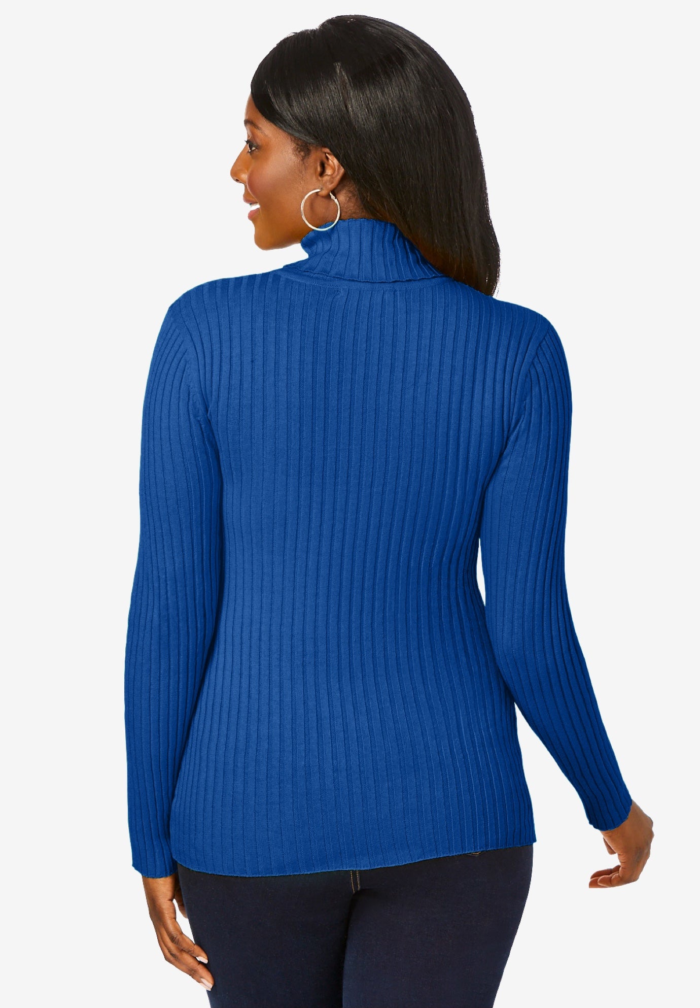 Ribbed Cotton Turtleneck Sweater image number 2