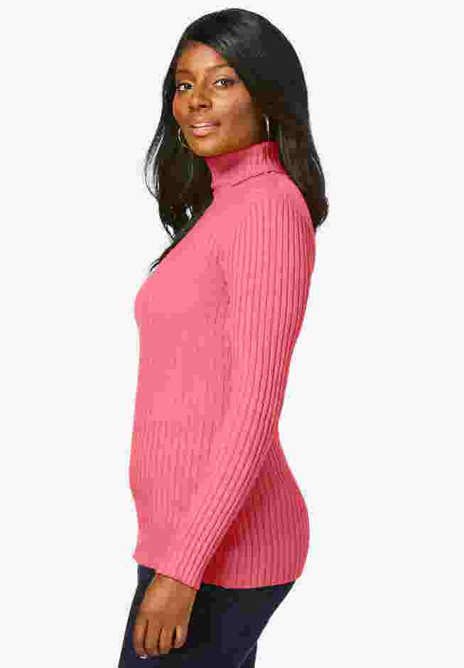Ribbed Cotton Turtleneck Sweater image number 2