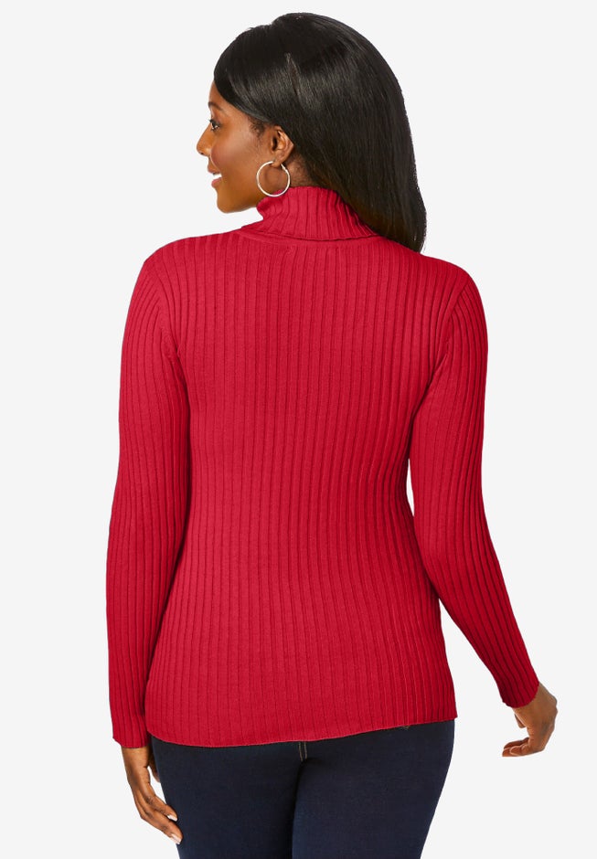 Ribbed Cotton Turtleneck Sweater image number 1