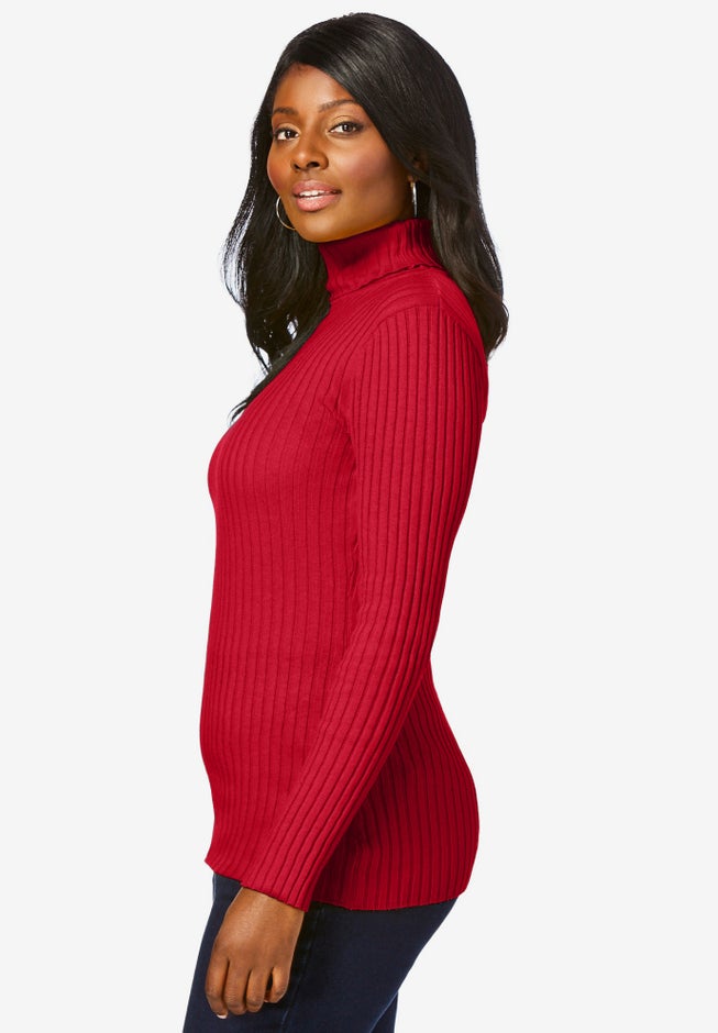 Ribbed Cotton Turtleneck Sweater image number 2