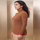 Ribbed Cotton Turtleneck Sweater image number 2