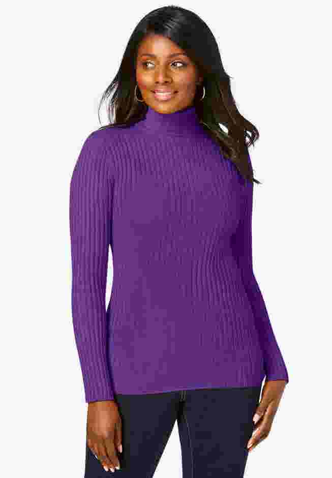 Ribbed Cotton Turtleneck Sweater image number 0