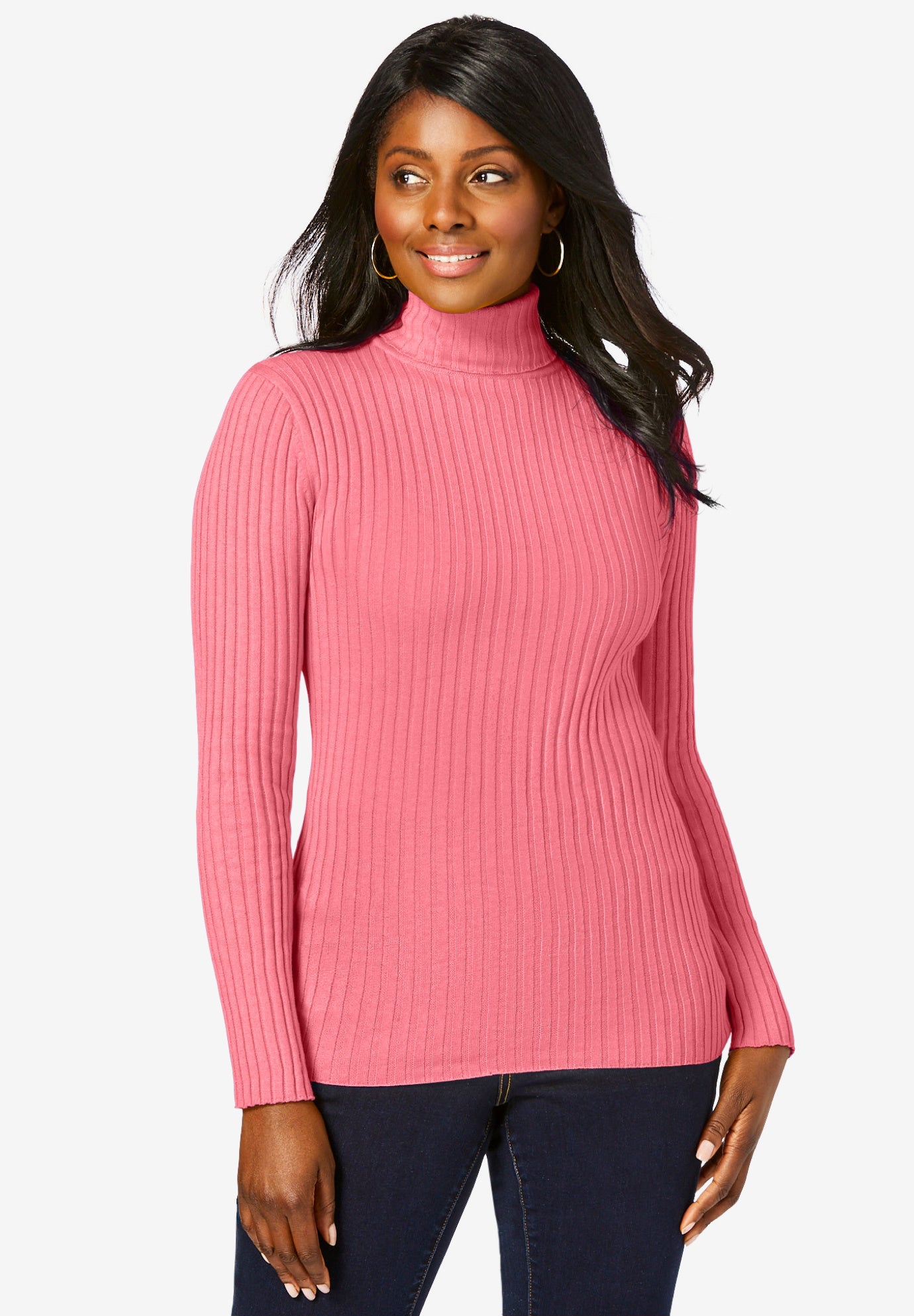 Ribbed Cotton Turtleneck Sweater image number 1