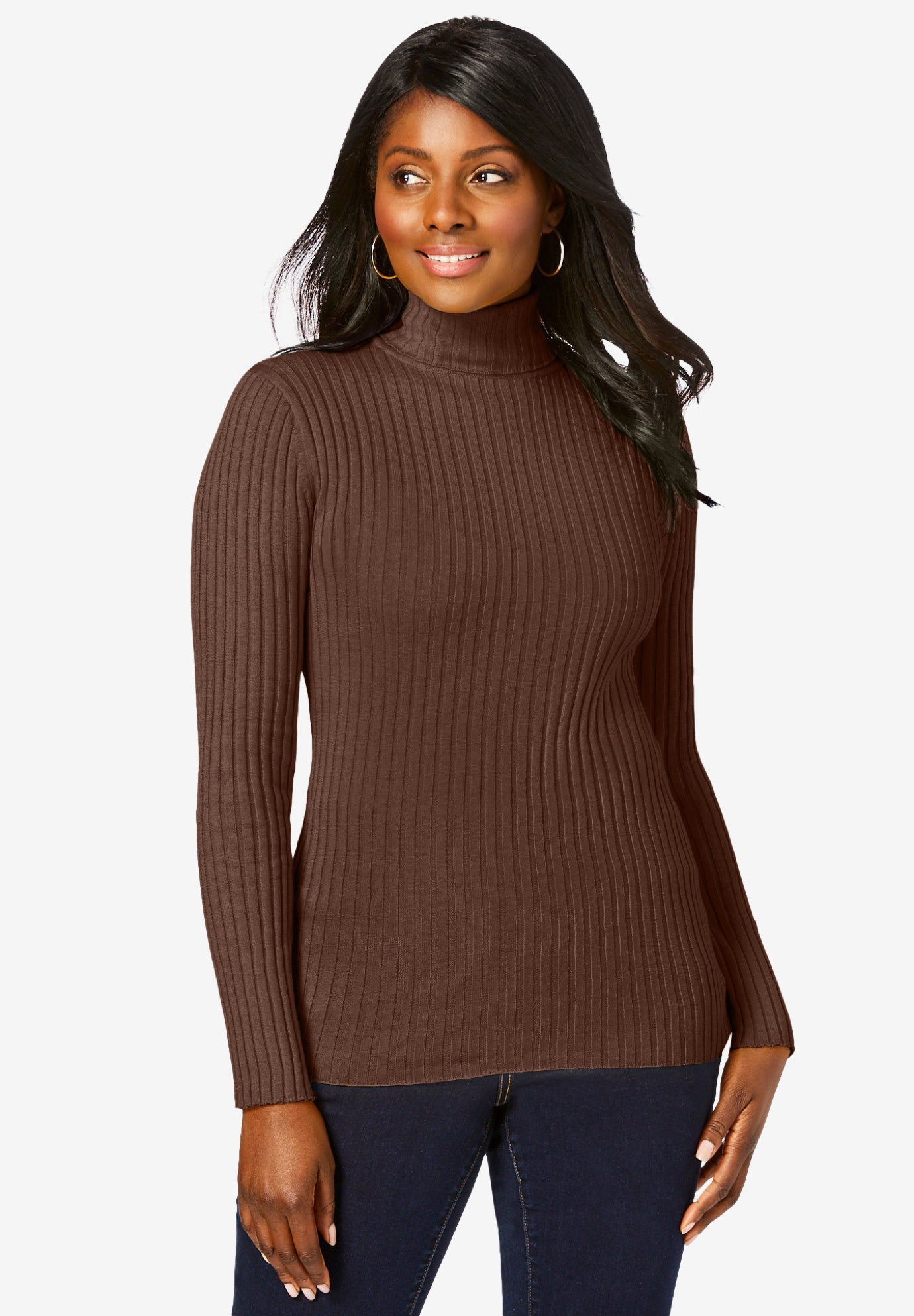 Ribbed Cotton Turtleneck Sweater image number 1
