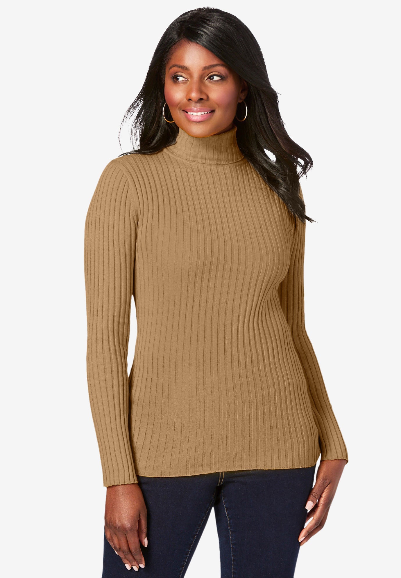 Ribbed Cotton Turtleneck Sweater image number 1