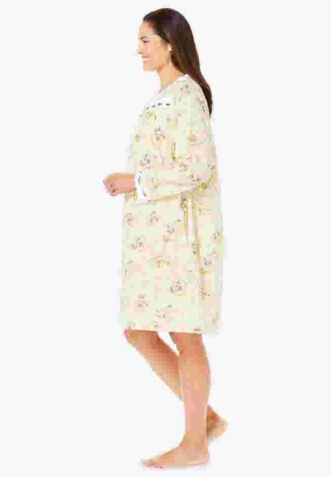 Short 2-Piece Cabbage-Rose Peignoir Set image number 2