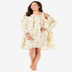 Short 2-Piece Cabbage-Rose Peignoir Set image number null