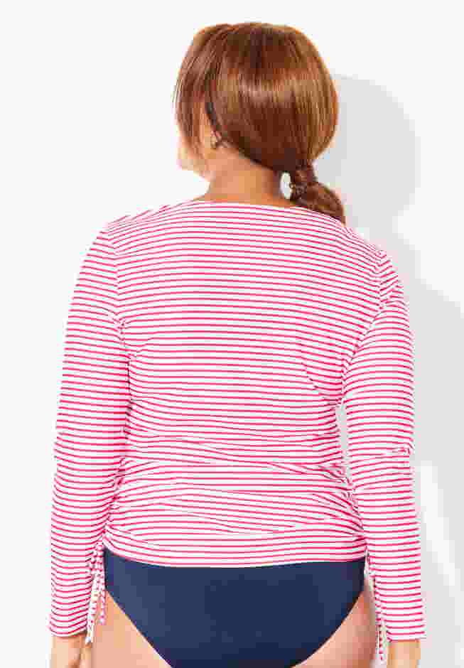 Chlorine Resistant Side-Tie Long Sleeve Swim Shirt Rash Guard image number 1