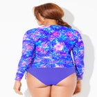 Chlorine Resistant Side-Tie Long Sleeve Swim Shirt Rash Guard image number null