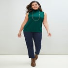 Cotton Cashmere Sleeveless Turtleneck Shell image number null