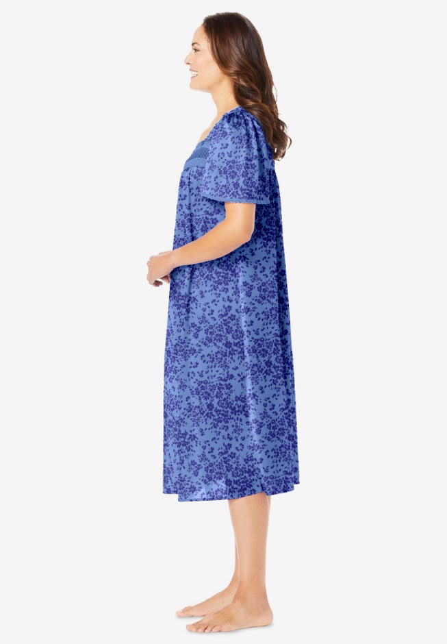 Short Silky Lace-Trim Gown image number 2