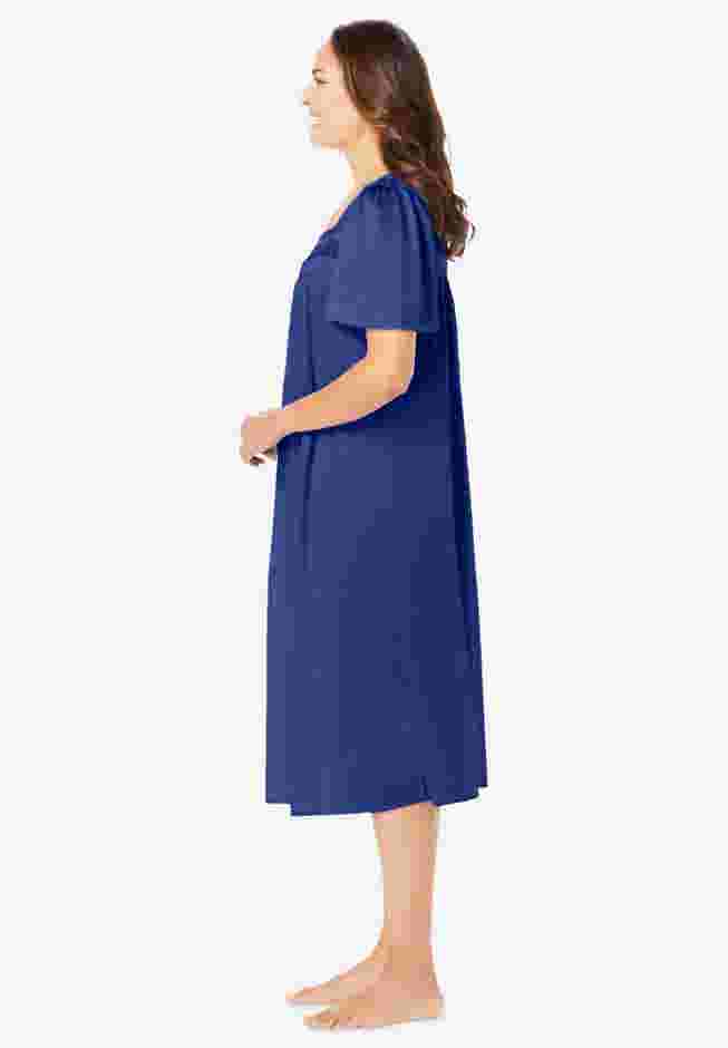 Short Silky Lace-Trim Gown image number 2