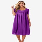 Short Silky Lace-Trim Gown image number null