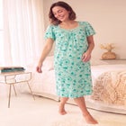 Short Silky Lace-Trim Gown image number 0