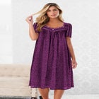 Short Silky Lace-Trim Gown image number 0
