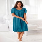 Short Silky Lace-Trim Gown image number 0