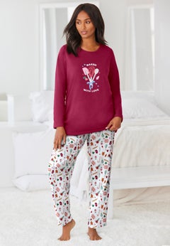 Long Sleeve Knit PJ Set