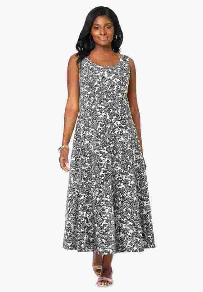 Stretch Cotton Tank Maxi Dress image number 0