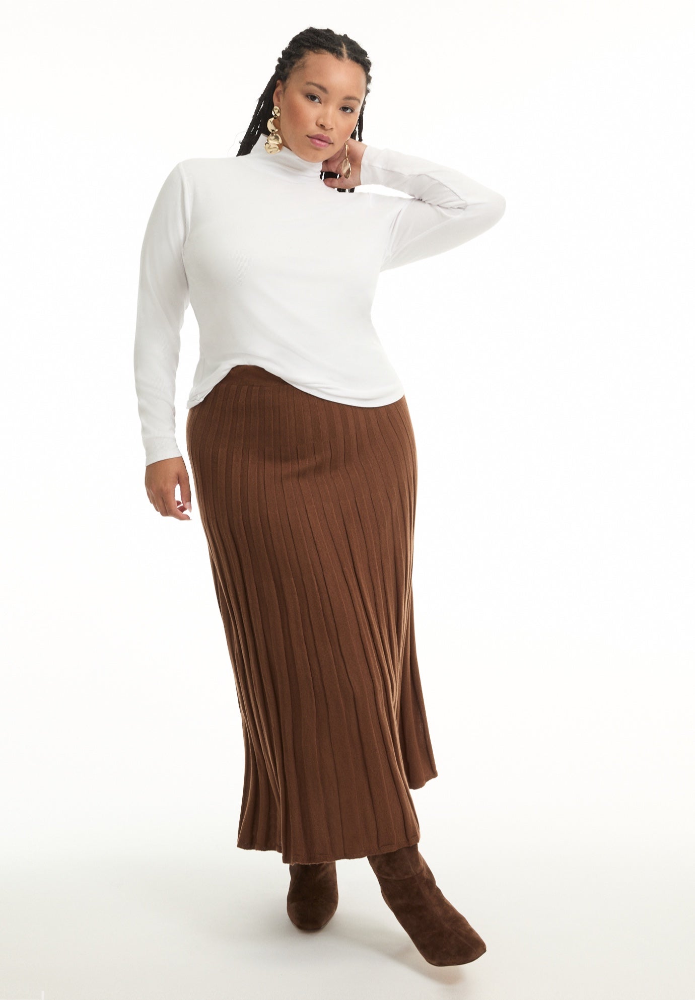 Ribbed Mock Neck Top image number 0