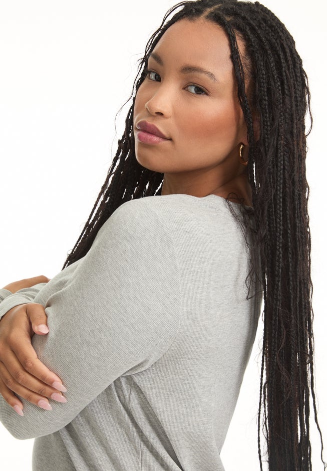 Ribbed Scoopneck Top image number 2