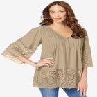 Lace-Hem Pintuck Tunic image number null