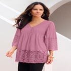 Lace-Hem Pintuck Tunic image number null