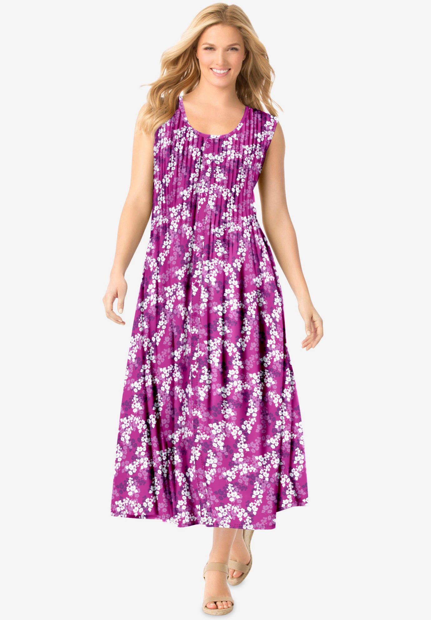 Pintucked Sleeveless Dress image number 0