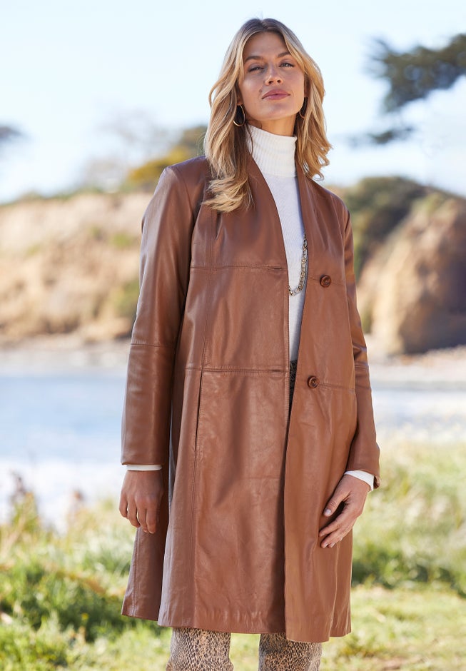 Leather Swing Coat image number 0