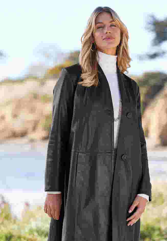 Leather Swing Coat image number 0