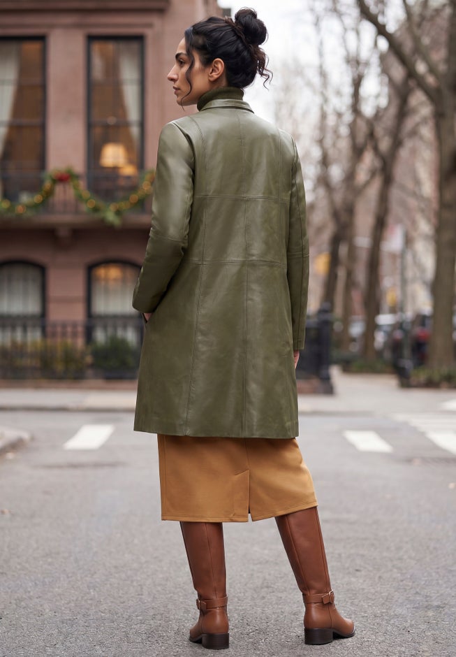 Leather Swing Coat image number 1