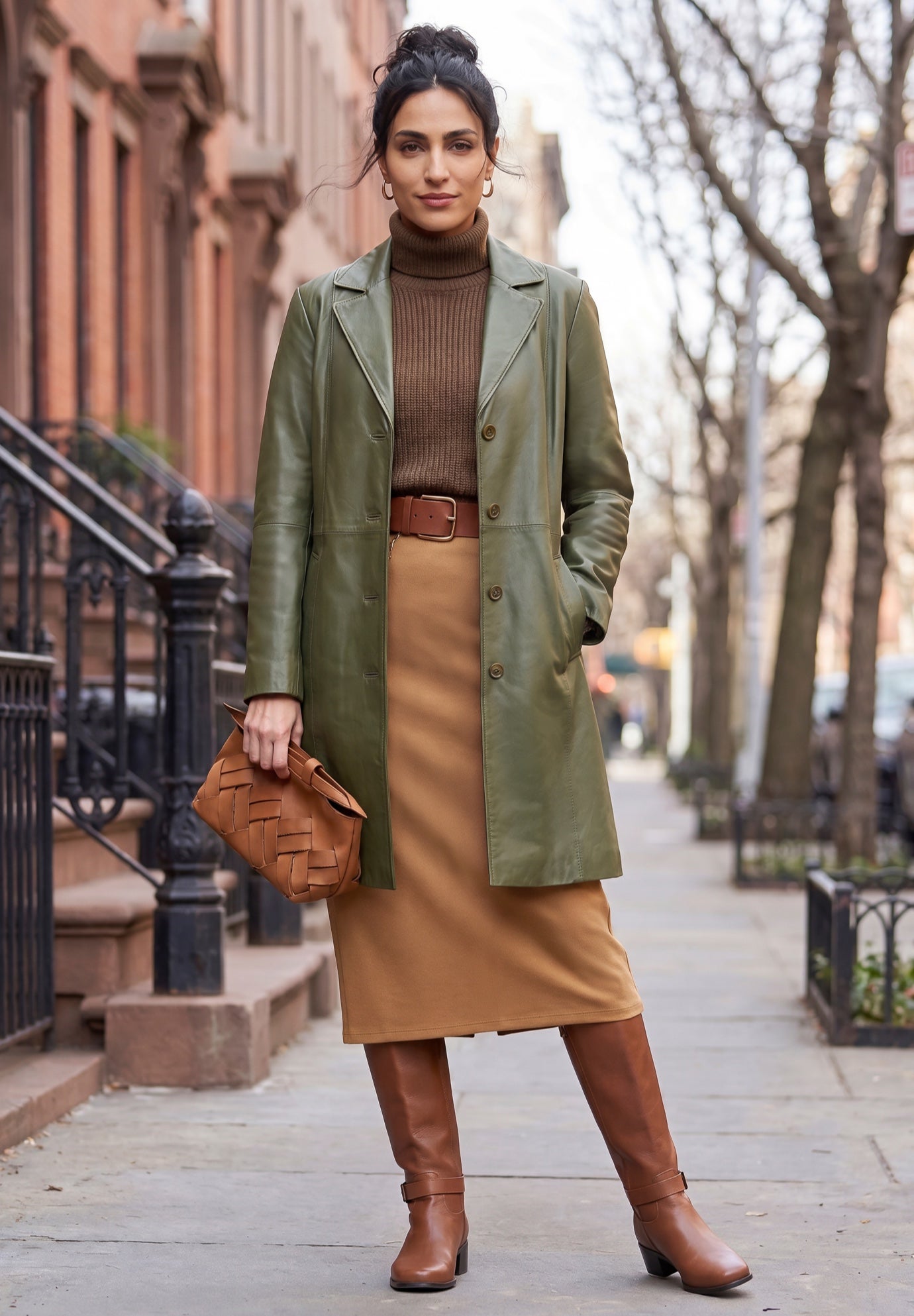 Leather Swing Coat image number 0