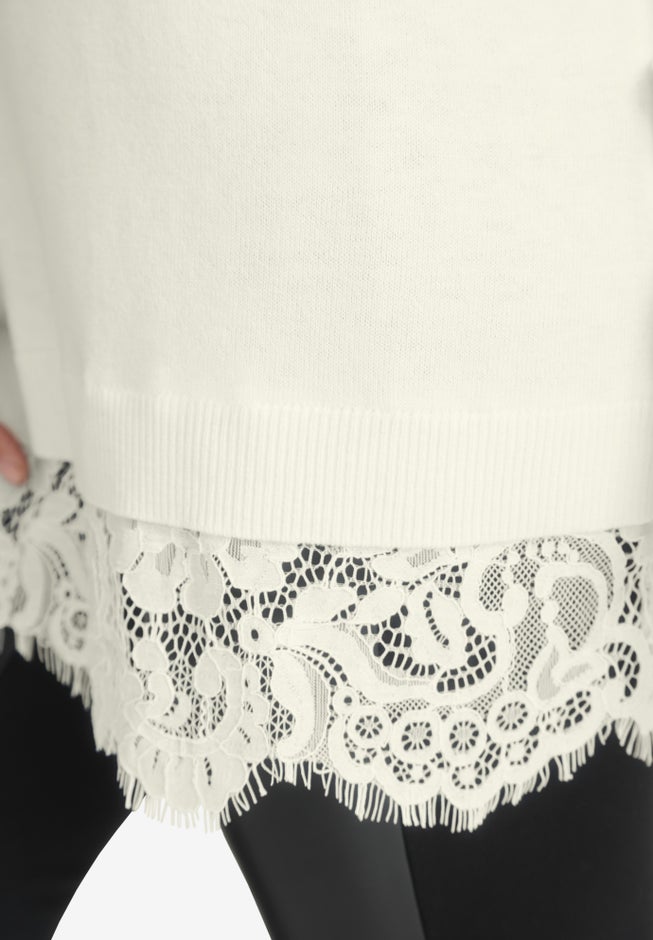Lace Trim Pullover Sweater image number 4