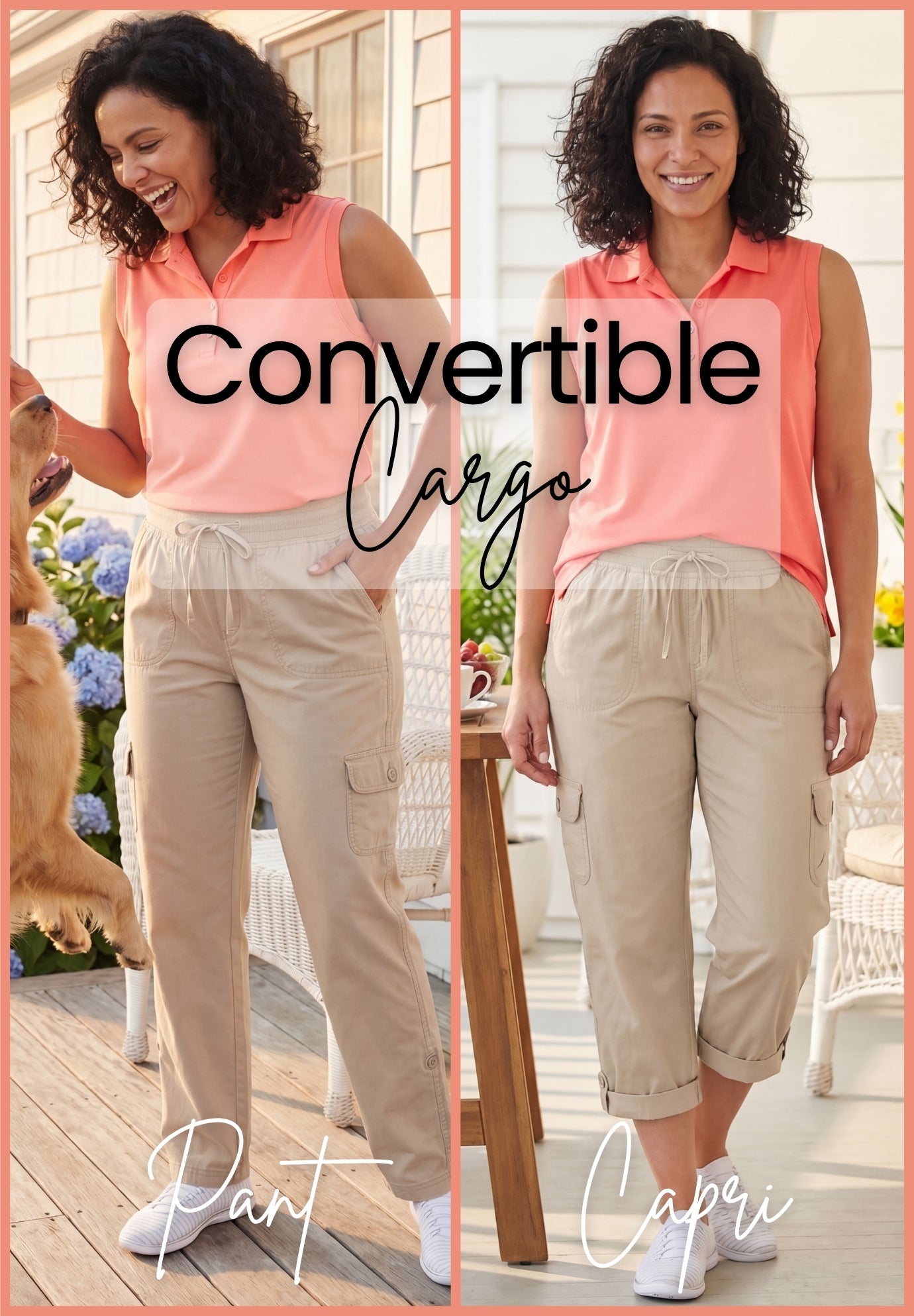 2 in 1 Convertible Cargo Pant to Capri image number 0