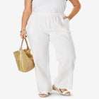 Lightweight Linen-Blend Straight-Leg Pants image number null