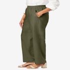 Lightweight Linen-Blend Straight-Leg Pants image number null