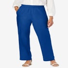 Lightweight Linen-Blend Straight-Leg Pants image number null
