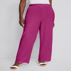 Lightweight Linen-Blend Straight-Leg Pants image number null
