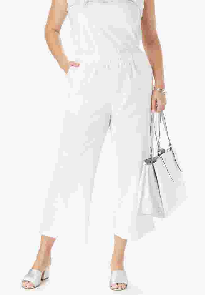 Wide Leg Linen Crop Pant image number 3