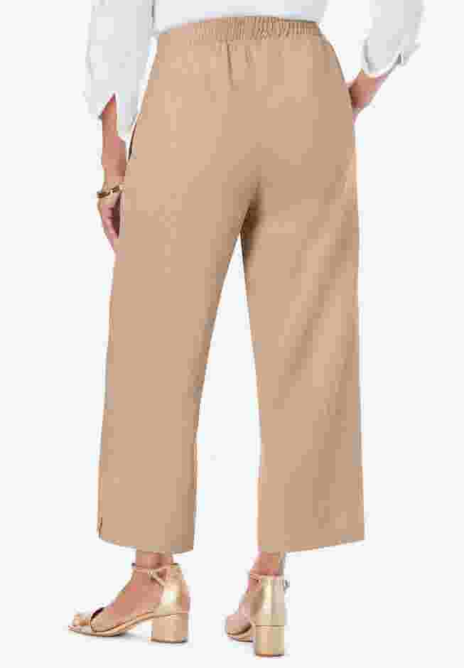 Wide Leg Linen Crop Pant image number 1