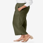 Wide Leg Linen Crop Pant image number null