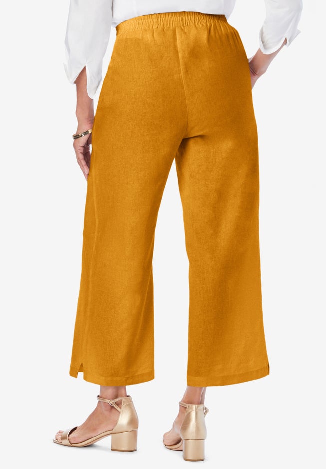 Wide Leg Linen Crop Pant image number 1