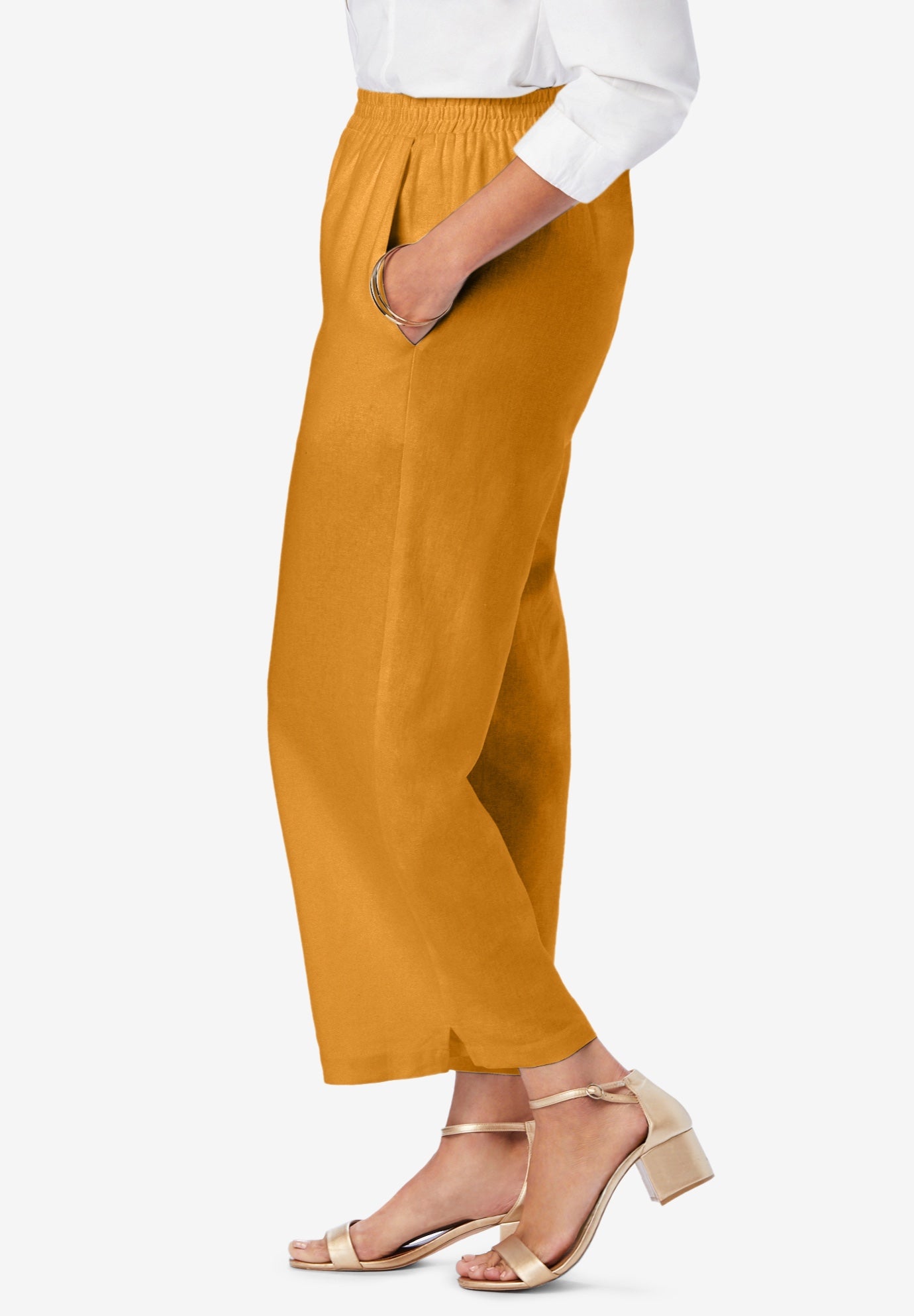 Wide Leg Linen Crop Pant image number 2