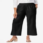 Wide Leg Linen Crop Pant image number null