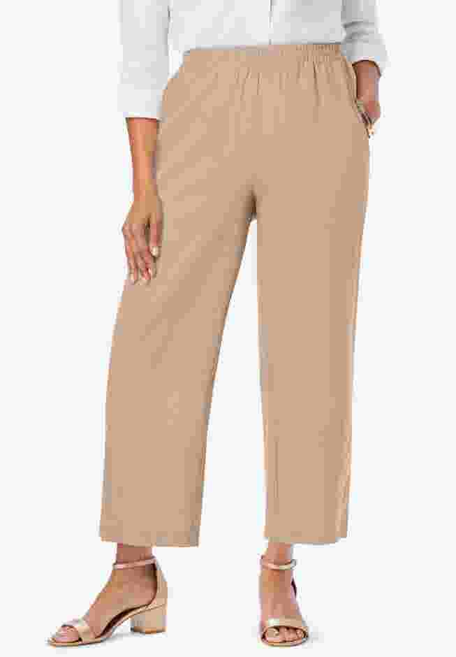 Wide Leg Linen Crop Pant image number 0