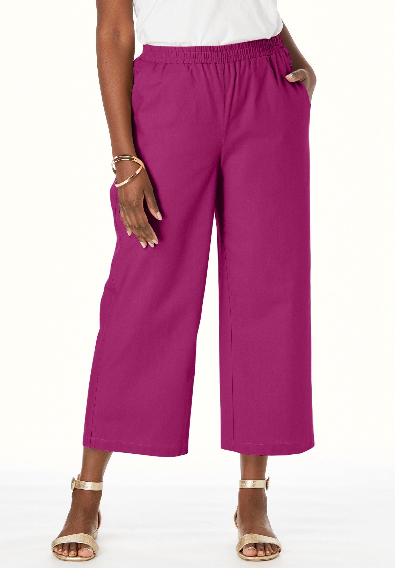 Wide Leg Linen Crop Pant image number 0