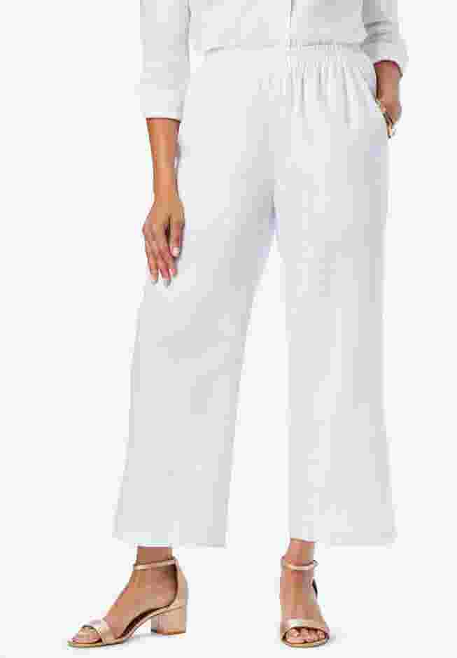 Wide Leg Linen Crop Pant image number 0