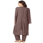 Plus Size Beaded Georgette Scoop Neck 3-Piece Pant Set image number null