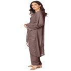 Plus Size Beaded Georgette Scoop Neck 3-Piece Pant Set image number null