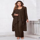 Plus Size Beaded Georgette 3-piece Pant Set – Formal Wear image number null