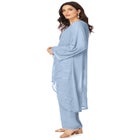 Plus Size Beaded Georgette Scoop Neck 3-Piece Pant Set image number null